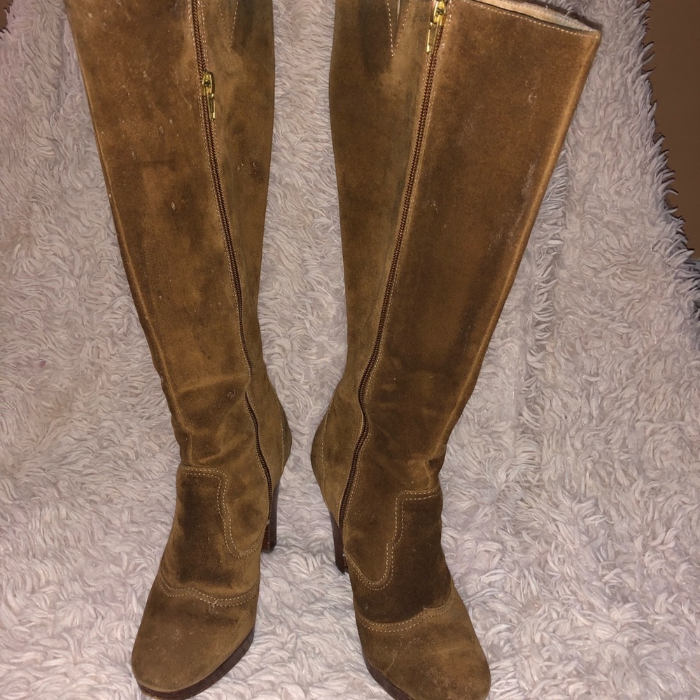 Michael Kors Camel Suede Knee High Boots Sz 6M